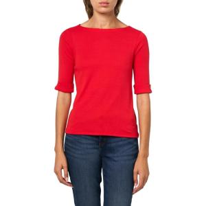 imageGloria Vanderbilt Womens Alanis Boat Neck Knit Tee Shirt with Elbow Sleeves StandardCherry Fizz
