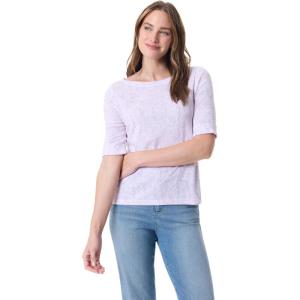 imageGloria Vanderbilt Womens Alanis Boat Neck Knit Tee Shirt with Elbow Sleeves StandardSoft Peony Paisley Arabesque