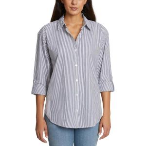imageGloria Vanderbilt Womens Amanda Oversized Button Down Shirt with Rolltab SleevesNavy Stripe