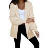 imageAstylish Women Hooded Cardigan Sweaters Chunky Open Front Pockets Oversized Solid Ribbed Outerwear Fall OutfitsApricot