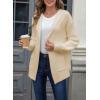imageAstylish Women Hooded Cardigan Sweaters Chunky Open Front Pockets Oversized Solid Ribbed Outerwear Fall OutfitsApricot