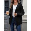 imageAstylish Women Hooded Cardigan Sweaters Chunky Open Front Pockets Oversized Solid Ribbed Outerwear Fall OutfitsBlack