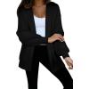 imageAstylish Women Hooded Cardigan Sweaters Chunky Open Front Pockets Oversized Solid Ribbed Outerwear Fall OutfitsBlack