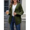 imageAstylish Women Hooded Cardigan Sweaters Chunky Open Front Pockets Oversized Solid Ribbed Outerwear Fall OutfitsBlackish Green