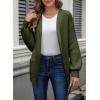 imageAstylish Women Hooded Cardigan Sweaters Chunky Open Front Pockets Oversized Solid Ribbed Outerwear Fall OutfitsBlackish Green