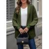 imageAstylish Women Hooded Cardigan Sweaters Chunky Open Front Pockets Oversized Solid Ribbed Outerwear Fall OutfitsBlackish Green