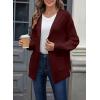 imageAstylish Women Hooded Cardigan Sweaters Chunky Open Front Pockets Oversized Solid Ribbed Outerwear Fall OutfitsBurgundy