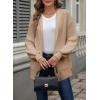 imageAstylish Women Hooded Cardigan Sweaters Chunky Open Front Pockets Oversized Solid Ribbed Outerwear Fall OutfitsCamel