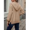 imageAstylish Women Hooded Cardigan Sweaters Chunky Open Front Pockets Oversized Solid Ribbed Outerwear Fall OutfitsCamel