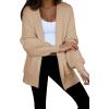 imageAstylish Women Hooded Cardigan Sweaters Chunky Open Front Pockets Oversized Solid Ribbed Outerwear Fall OutfitsCamel