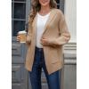 imageAstylish Women Hooded Cardigan Sweaters Chunky Open Front Pockets Oversized Solid Ribbed Outerwear Fall OutfitsCamel
