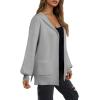 imageAstylish Women Hooded Cardigan Sweaters Chunky Open Front Pockets Oversized Solid Ribbed Outerwear Fall OutfitsGray