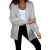 imageAstylish Women Hooded Cardigan Sweaters Chunky Open Front Pockets Oversized Solid Ribbed Outerwear Fall OutfitsGray
