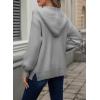 imageAstylish Women Hooded Cardigan Sweaters Chunky Open Front Pockets Oversized Solid Ribbed Outerwear Fall OutfitsGray