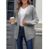 imageAstylish Women Hooded Cardigan Sweaters Chunky Open Front Pockets Oversized Solid Ribbed Outerwear Fall OutfitsGray