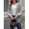 imageAstylish Women Hooded Cardigan Sweaters Chunky Open Front Pockets Oversized Solid Ribbed Outerwear Fall OutfitsGray