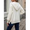 imageAstylish Women Hooded Cardigan Sweaters Chunky Open Front Pockets Oversized Solid Ribbed Outerwear Fall OutfitsWhite