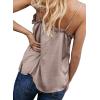 imageAstylish Women Ladies Sexy V Neck Ruffle Sleeveless Blouses Spaghetti Strap Tank Tops Camisole Shirts Medium 8 10 Apricot