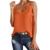 imageAstylish Women Ladies Sexy V Neck Ruffle Sleeveless Blouses Spaghetti Strap Tank Tops Camisole Shirts Medium 8 10 Orange