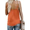 imageAstylish Women Ladies Sexy V Neck Ruffle Sleeveless Blouses Spaghetti Strap Tank Tops Camisole Shirts Medium 8 10 Orange