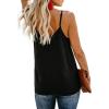 imageAstylish Womens Casual Sleeveless Tops Button Down V Neck Loose Flowy Tank Tops Shirts and Blouses Medium 8 10 Black