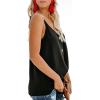 imageAstylish Womens Casual Sleeveless Tops Button Down V Neck Loose Flowy Tank Tops Shirts and Blouses Medium 8 10 Black