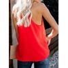 imageAstylish Womens Cute Ruffle V Neck Sleeveless Shirts Spaghetti Strap Solid Cami Tank Tops Blouses Large Red