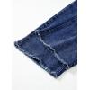 imageAstylish Womens High Waisted Raw Hem Jeans Stretchy Wide Leg Frayed Straight Denim PantsAshleigh Blue