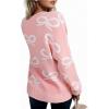 imageAstylish Womens Open Front Knit Cardigan Sweaters Button Down Bow Printed Outwear Coat with PocketsPink