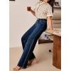 imageAstylish Womens Stretch Elastic High Waisted Jeans Trendy Baggy Wide Leg Straight Denim PantsBluing