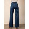 imageAstylish Womens Stretch Elastic High Waisted Jeans Trendy Baggy Wide Leg Straight Denim PantsBluing