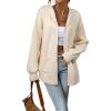 imageAstylish Women Hooded Cardigan Sweaters Chunky Open Front Pockets Oversized Solid Ribbed Outerwear Fall OutfitsApricot