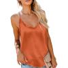 imageAstylish Women Ladies Sexy V Neck Ruffle Sleeveless Blouses Spaghetti Strap Tank Tops Camisole Shirts Medium 8 10 Orange