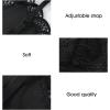 imageAstylish Womens Comfort V Neck Breathable Floral Lace Bralette Ladies Elastic Straps Wirefree Full Coverage Bra Black Large