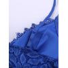 imageAstylish Womens Comfort V Neck Breathable Floral Lace Bralette Ladies Elastic Straps Wirefree Full Coverage Bra Blue Large