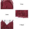 imageAstylish Womens Comfort V Neck Breathable Floral Lace Bralette Ladies Elastic Straps Wirefree Full Coverage Bra Red Large