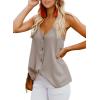 imageAstylish Womens Ladies Sexy Sleeveless V Neck Spaghetti Strap Loose Tank Tops Camisole Shirt Large 12 14 Apricot