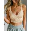 imageAstylish Womens Soft Floral Lace Adjustable Straps Lift Bra Wire Free Bralette Push Up Padded Everyday Bra Nude Medium