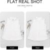 imageAstylish Womens Summer Sleeveless Button Down Shirts Solid Collar Office Tank Tops White Medium