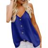 imageAstylish Womens Ladies Sexy Sleeveless V Neck Spaghetti Strap Loose Tank Tops Camisole Shirt Small 4 6 Blue