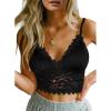 imageAstylish Womens Soft Floral Lace Adjustable Straps Lift Bra Wire Free Bralette Push Up Padded Everyday Bra Black Medium