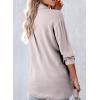 imageAstylish Women 2026 Loose Fit Tops Cotton Linen Button Down Shirts Collared Roll Up Long Sleeve V Neck BlousesGray