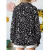 imageAstylish Womens Trendy Polka Dot Alicia Floral Blouses Long Sleeve Shirts Chiffon V Neck Bohemian Collared TopsBlack