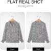 imageAstylish Womens Trendy Polka Dot Alicia Floral Blouses Long Sleeve Shirts Chiffon V Neck Bohemian Collared TopsGray