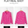 imageAstylish Womens Trendy Polka Dot Alicia Floral Blouses Long Sleeve Shirts Chiffon V Neck Bohemian Collared TopsPink