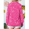 imageAstylish Womens Trendy Polka Dot Alicia Floral Blouses Long Sleeve Shirts Chiffon V Neck Bohemian Collared TopsPink
