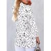 imageAstylish Womens Trendy Polka Dot Alicia Floral Blouses Long Sleeve Shirts Chiffon V Neck Bohemian Collared TopsWhite