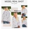 imageAstylish Womens Trendy Polka Dot Alicia Floral Blouses Long Sleeve Shirts Chiffon V Neck Bohemian Collared TopsWhite