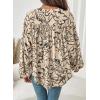 imageAstylish Womens 2026 Boho Floral Loose Spring Summer Tops Lantern Sleeve Flowy Blouses V Neck Button Down ShirtsBeige