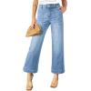 imageAstylish Womens 2026 Stretchy Wide Leg High Waisted Jeans Tummy Control Casual Cropped Ankle Denim PantsAshleigh Blue